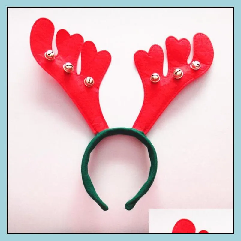 christmas antler hair hoop antler hair bands red non woven headband xmas party birthday hair hoops christmas decorations