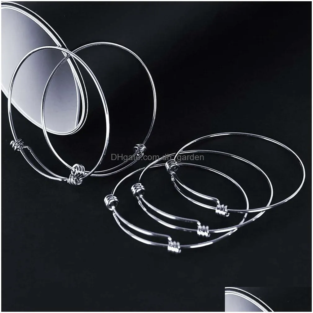 fashion stainless steel expandable size wire bangle bracelet adjustable bangle silver trendy bracelet lucky jewelry 