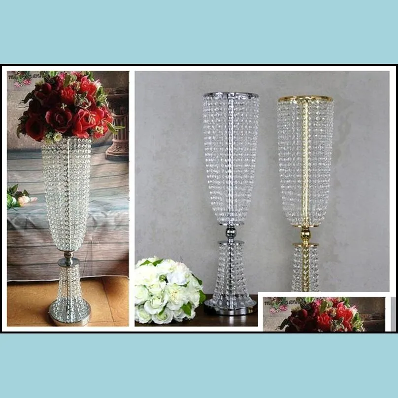 wedding centerpieces table decoration props tall upscale crystal bead curtain cited candlestick welcome area decoration props