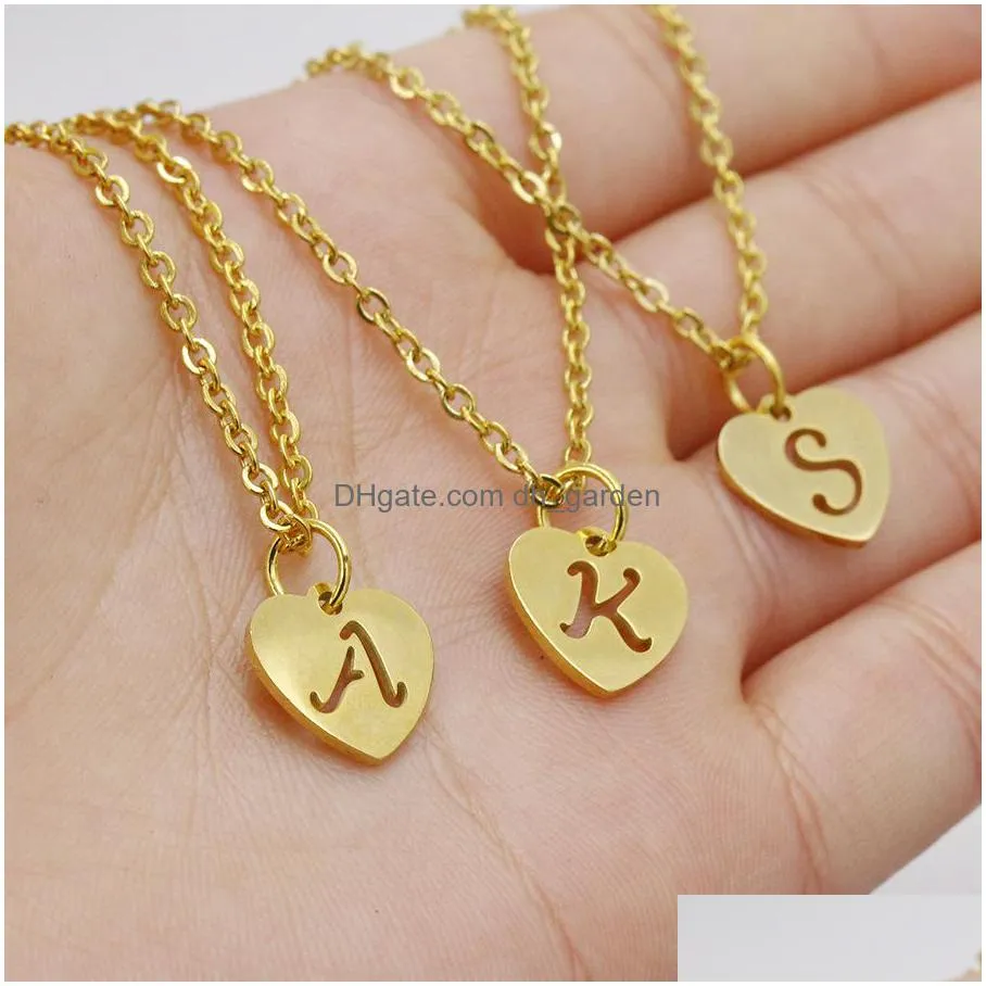 creative 26 intial letter alphabet round pendant necklace stainless steel az arabic alphabet necklace for women men valentines day