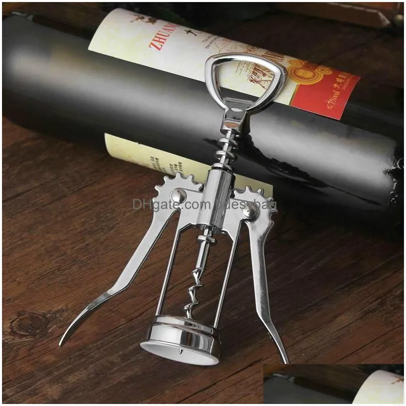 wine beer bottle openers stainless steel metal strong pressure wing corkscrew grape opener kitchen dining bar rrb16251