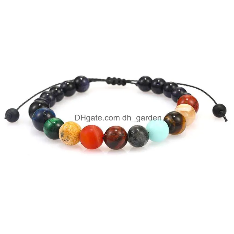 galaxy eight planets bead bracelet men natural stone universe solar yoga chakra bracelet for men jewelry wholesale 2020z