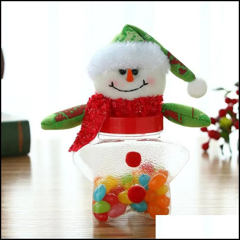 christmas candy jar plastic christmas theme wedding candy storage box xmas party candy box kids gift decorations