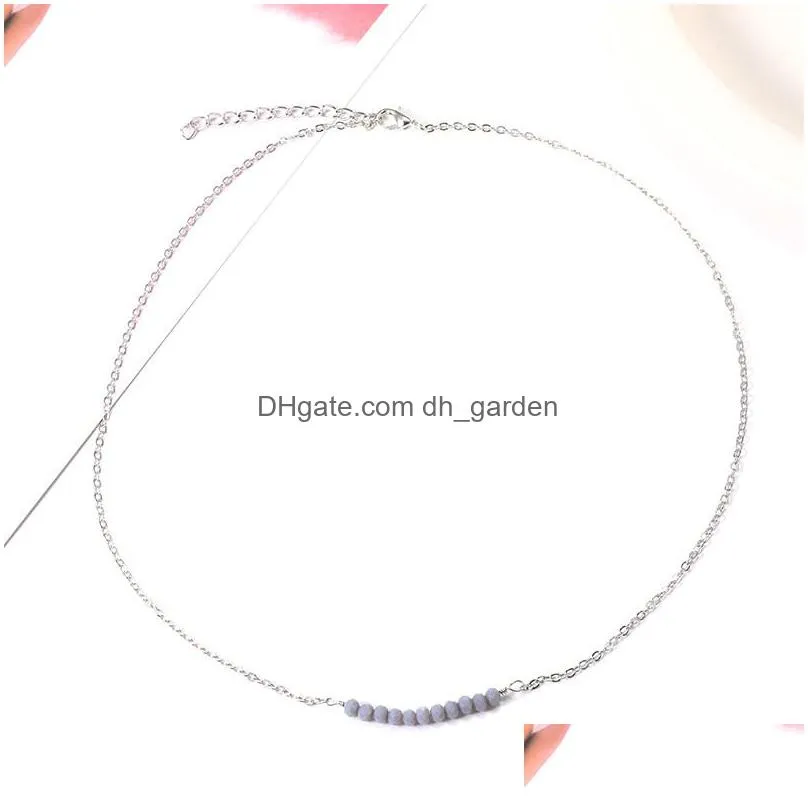 new arrival hoop crystal pendant necklace for women fashion elegant muliticolor silver gold chain necklace jewelry giftz