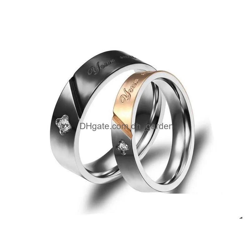 love life diamond ring for women men high quality stainless steel wedding engagement silver couple ring valentines day jewelryy