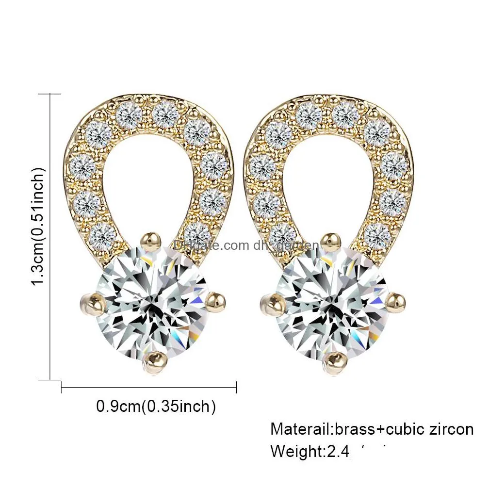new arrival cubic zirconia hoop earring for women small round cz gold bridesmaid dangle earring wedding christmas gift jewelryy
