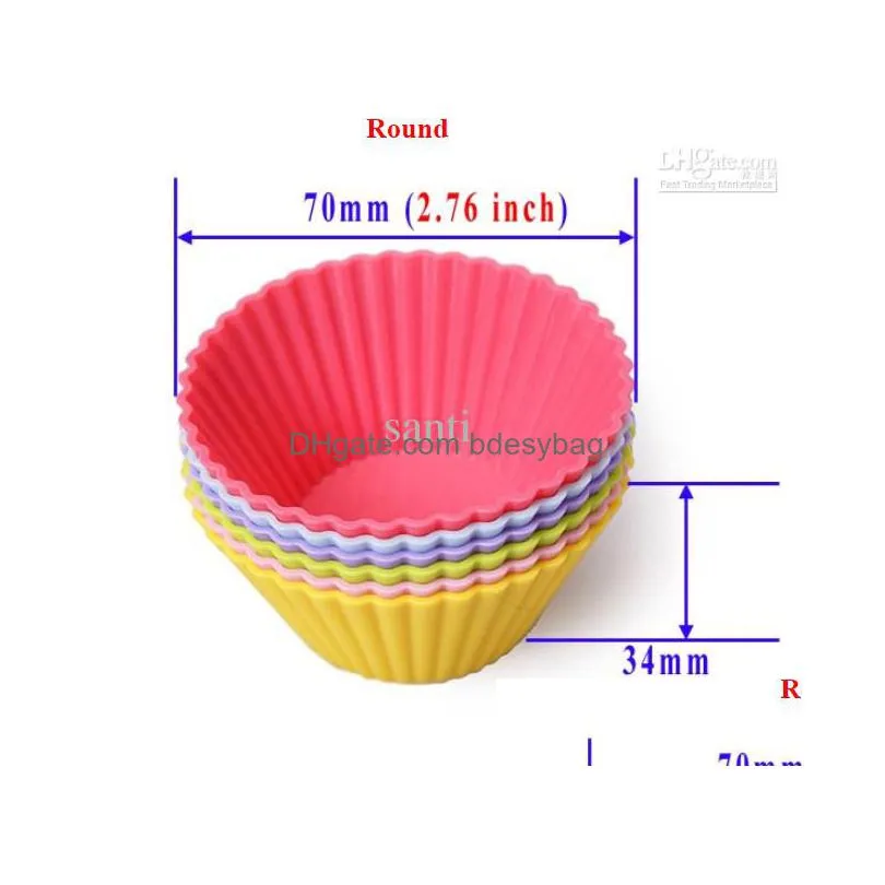 1 setis6pcs rose star heart flower silicone cake muffin chocolate cupcake case tin liner baking cup mold mould