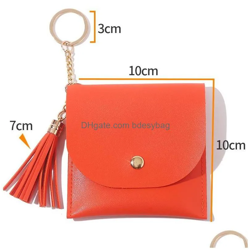 tassel key ring bags purse credit card holder candy color fashion bangle solid plain bracelet wallet european america bracelet party favor