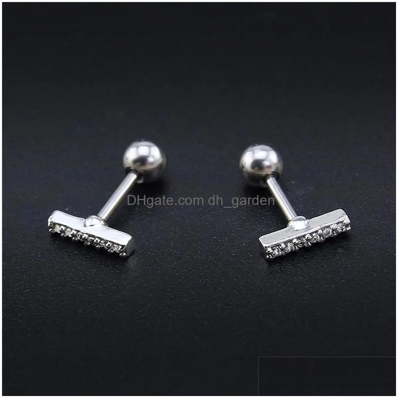 new arrival cz simulated diamond earrings for women gold plated mini crystal stud earring dainty simply party valentines day jewelry