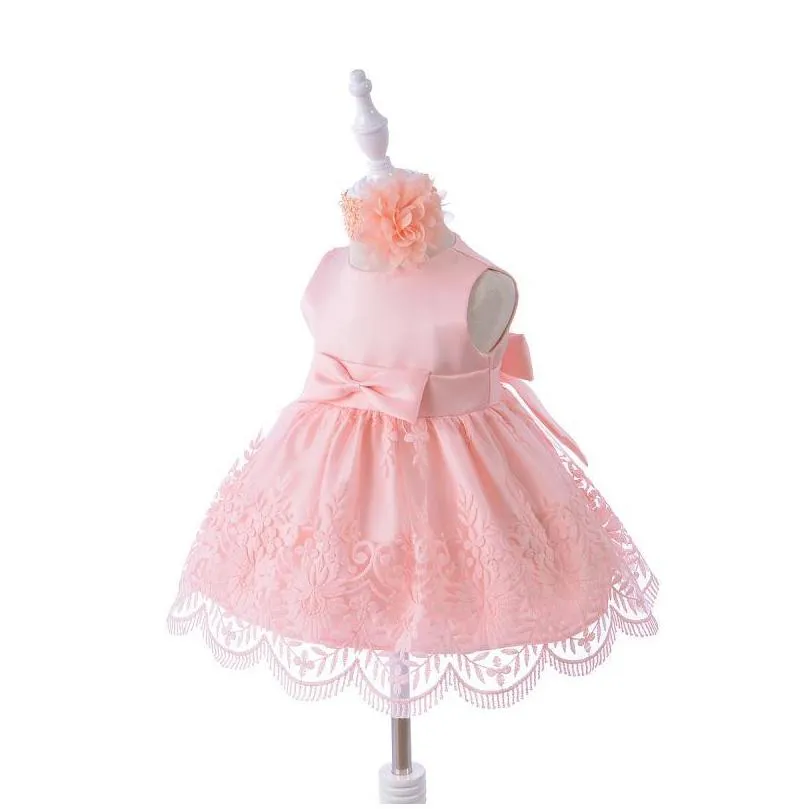 girls dresses 2pcs set born baby clothes party wear lace dress cute girl baptism infant first birthday christening gowns