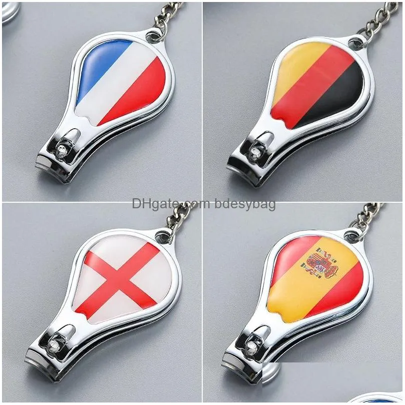 world cup openers football fans small gift flag pattern nail clipper bottle opener keychain souvenir rrb15637