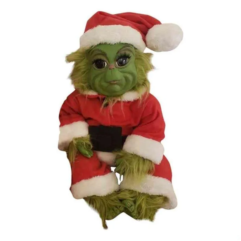 grinch doll cute christmas stuffed plush toy xmas gifts for kids home decoration in stock 3 211223