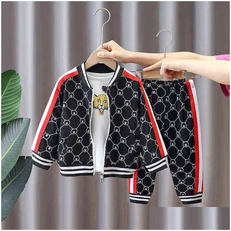 tracksuits for bebe boys toddler casual sets baby boys clothes sets spring autumn newborn fashion cotton coatsaddtopsaddpants 3pcs y220310