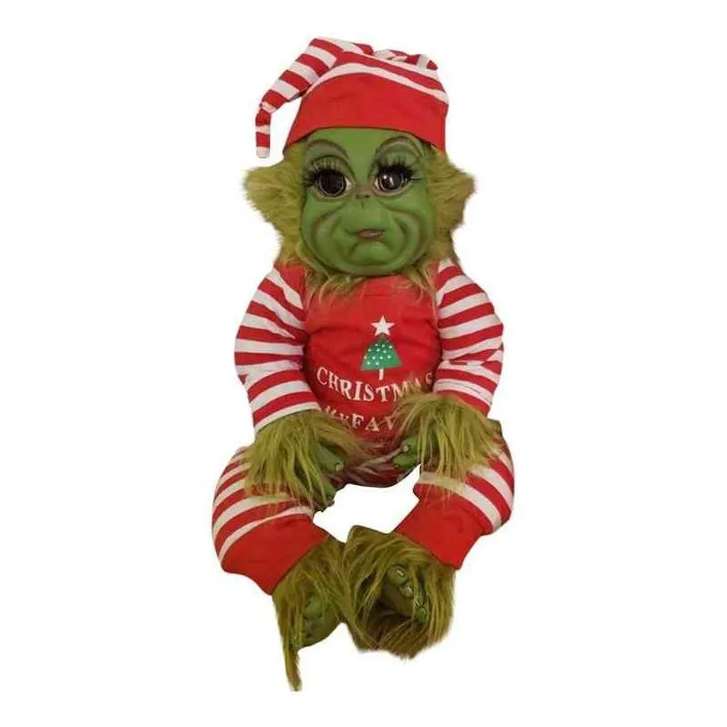 grinch doll cute christmas stuffed plush toy xmas gifts for kids home decoration in stock 3 211223