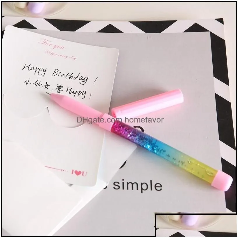 ballpoint pens 0.5mm fairy stick creative rainbow glitter pen school stationery student birthday gift drop delivery office homefavor