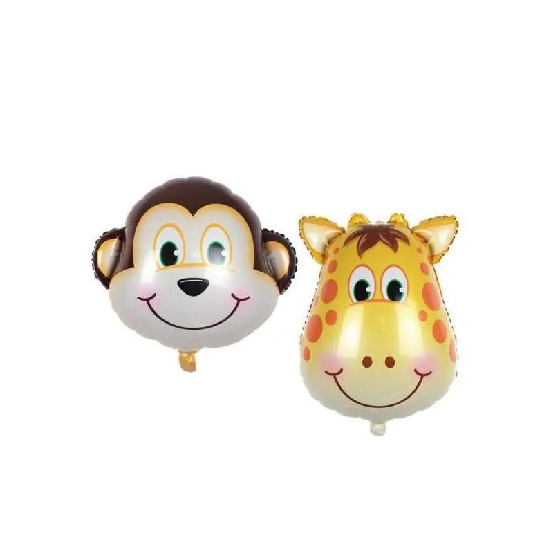 party decoration mini cartoon animals foil balloon tiger  cow monkey aluminum film balloons kid toy birthday wedding dbc drop de