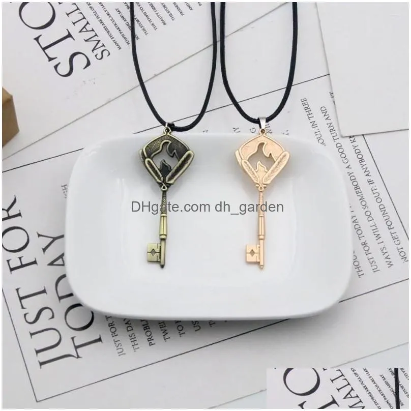 pendant necklaces game tears of themis cosplay necklace luke pearce key vintage for women men choker jewelry accessories