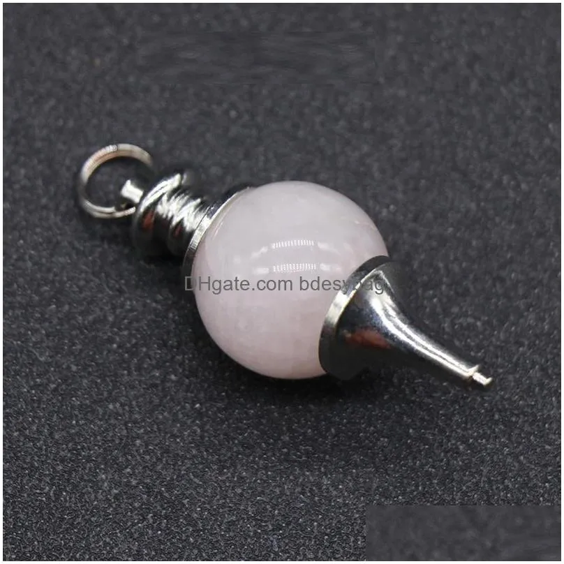 reiki healing assorted dowsing pendulum circular cone charms crystal pendants for necklace accessories jewelry making