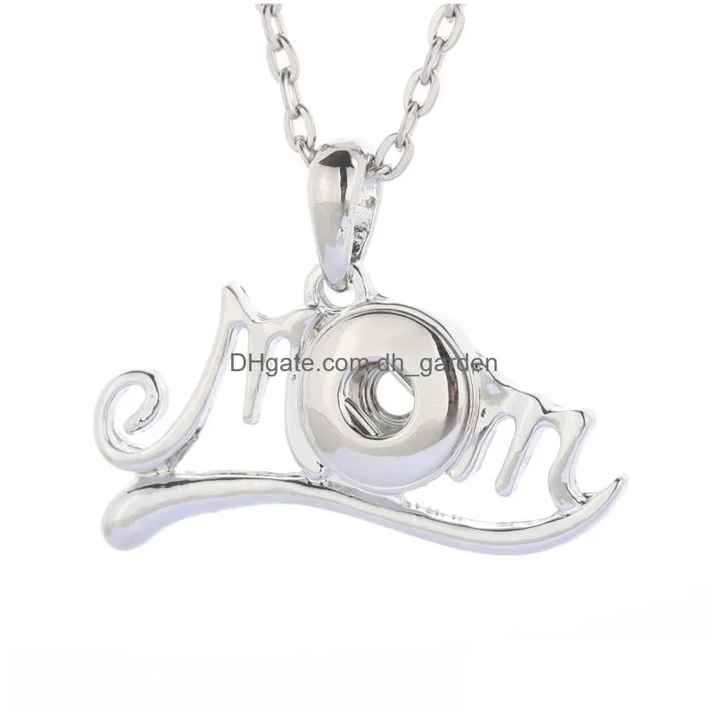 pendant necklaces boom life snap jewelry fashion buttons link chain 60cm with crystal fit 12mm