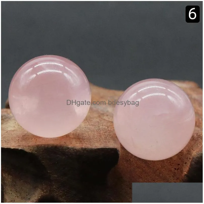 18mm non porous ball statue natural stone carved decoration quartz hand polished healing crystal reiki trinket gift room ornament