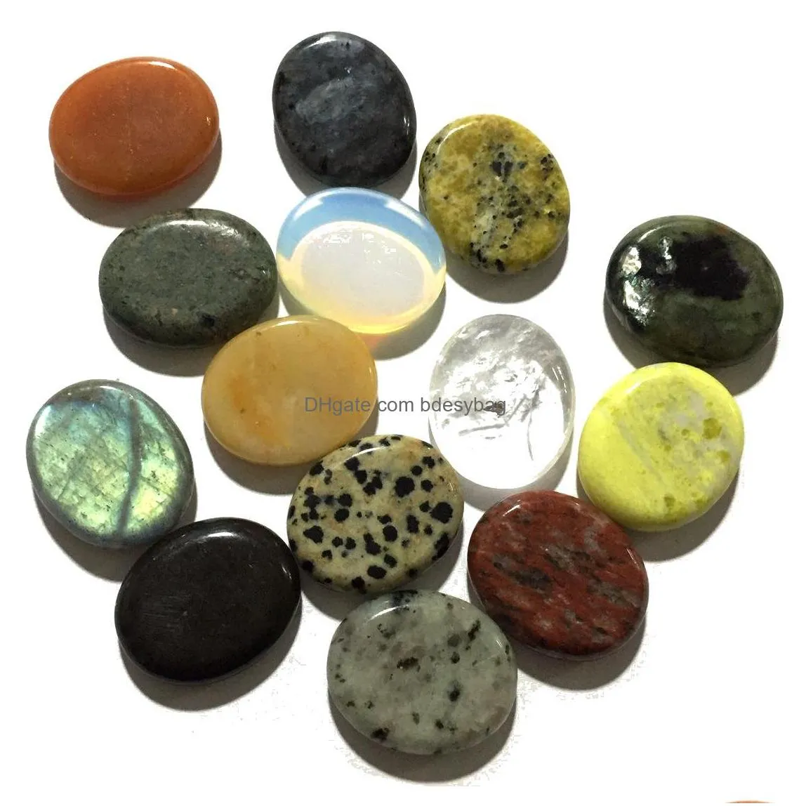 25x30mm worry stone thumb gemstone natural healing crystals therapy reiki treatment spiritual minerals massage palm gem