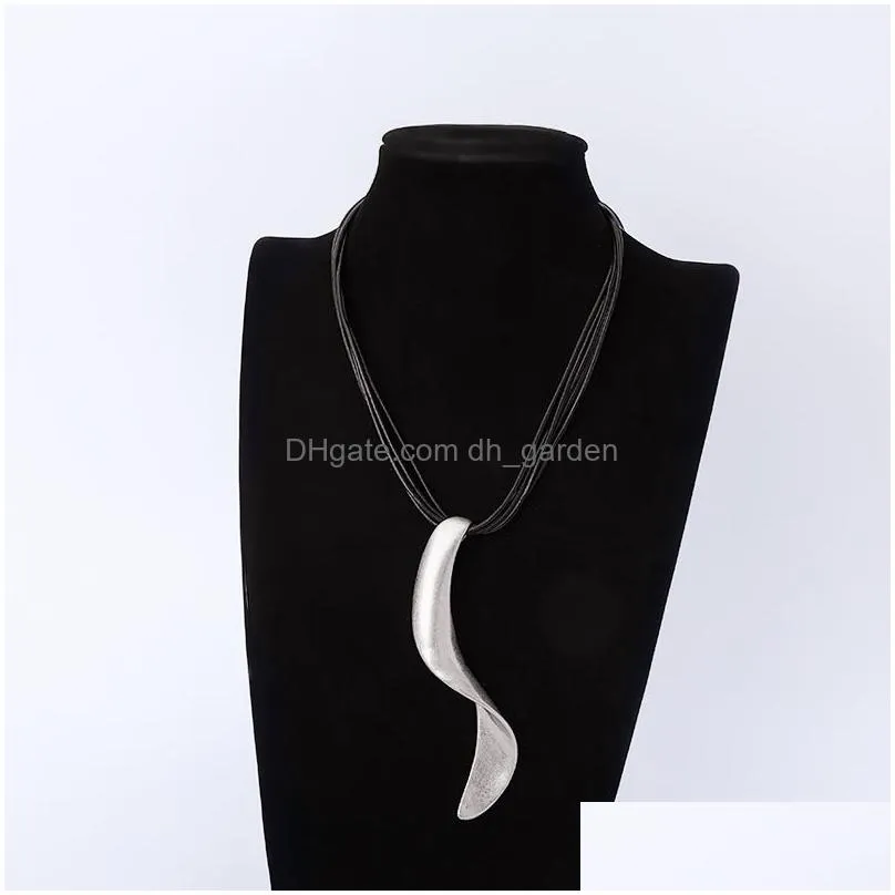 pendant necklaces strip twisted column necklace for women men statement jewelry couples friend gift