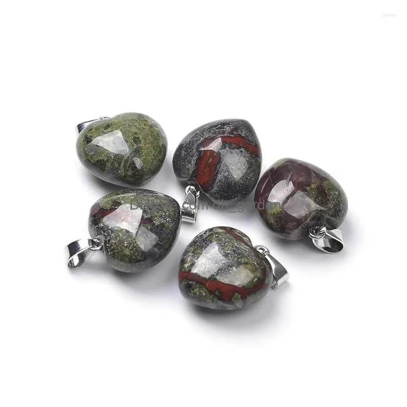 pendant necklaces 5pcs/lot heart shape labradorite howlite rose quartz picture jasper women stone