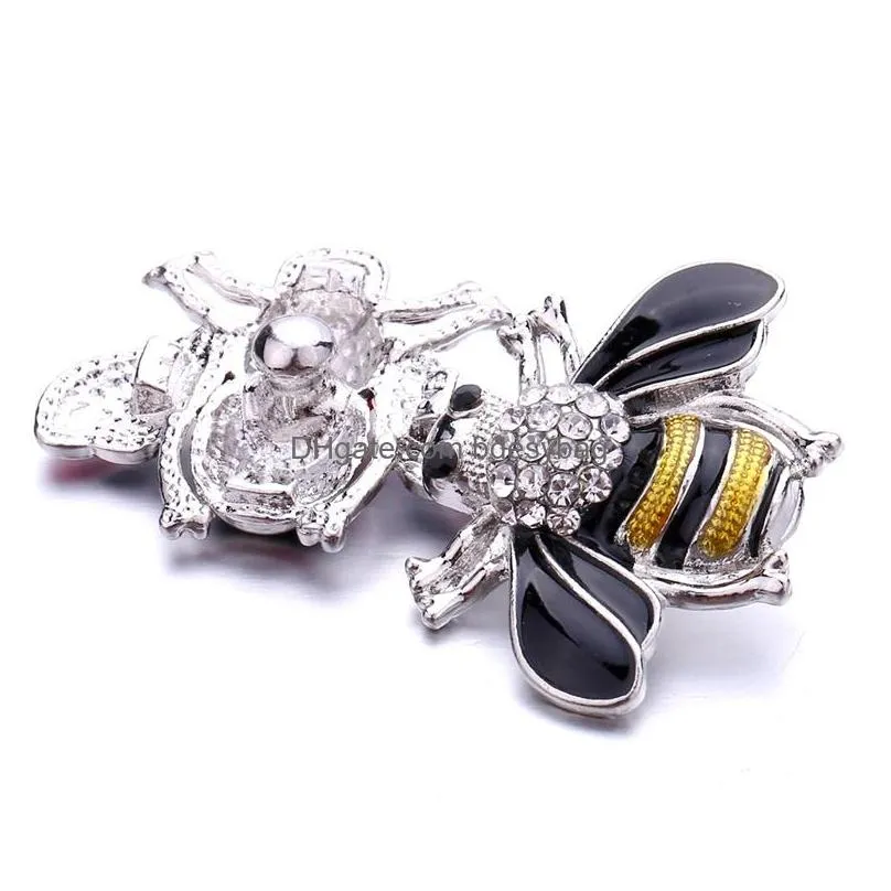 noosa 18mm bee colorful ginger snap jewelry silver enamel honeybee snap diy necklace bracelet accessory new finding