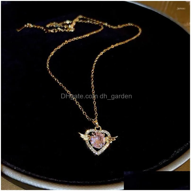 chains arrival fashion necklaces women cute/romantic link chain crystal pink elegant female jewelry
