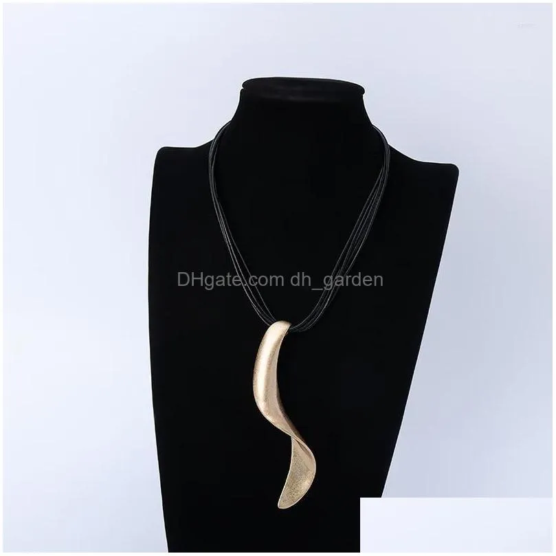 pendant necklaces strip twisted column necklace for women men statement jewelry couples friend gift