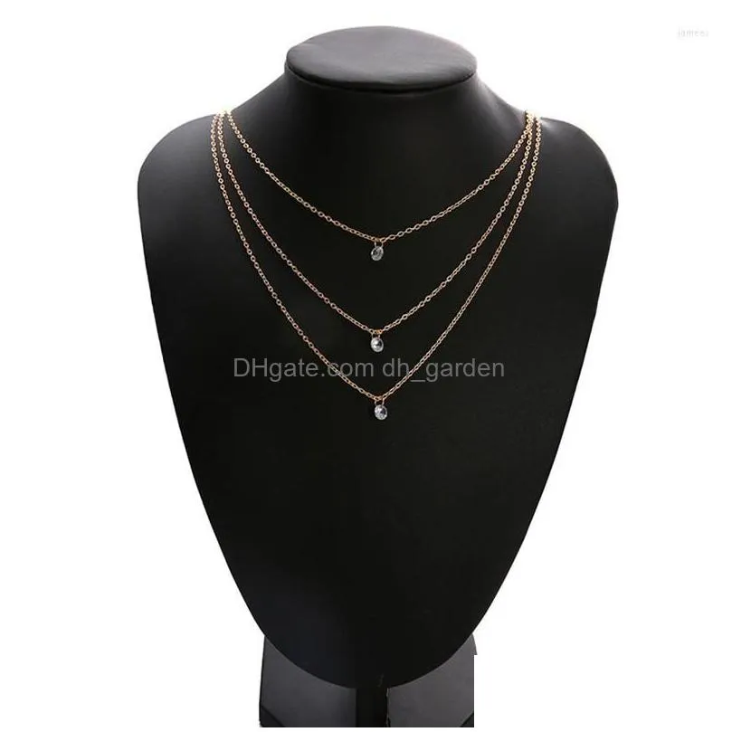chains multilayer chain crystal choker necklaces for women simple necklace body jewelry accessory kolye