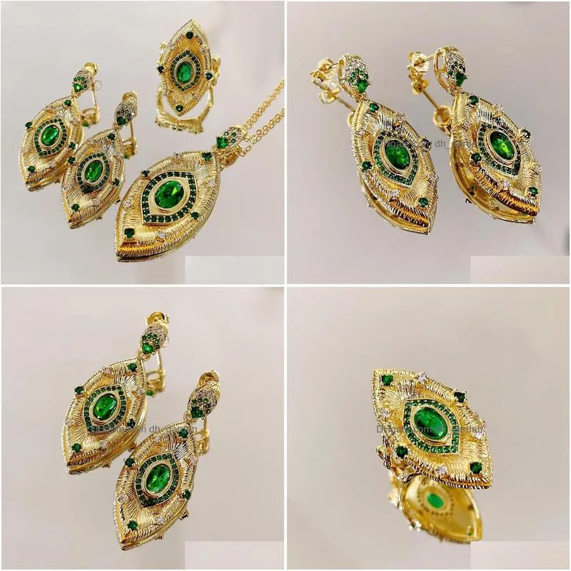 chains italian brushed craft devils eye pendant necklace french jewelry set simulation emerald earrings open rings women