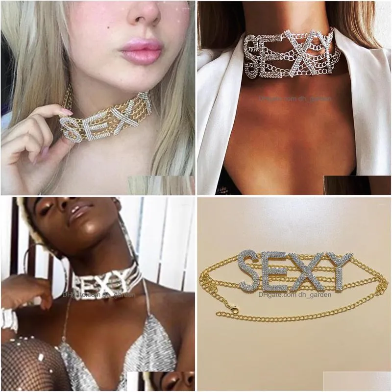 chains y2k fashion glitter rhinestone y letters necklace women party rave jewelry ornament night club coquette girl necklet 2023