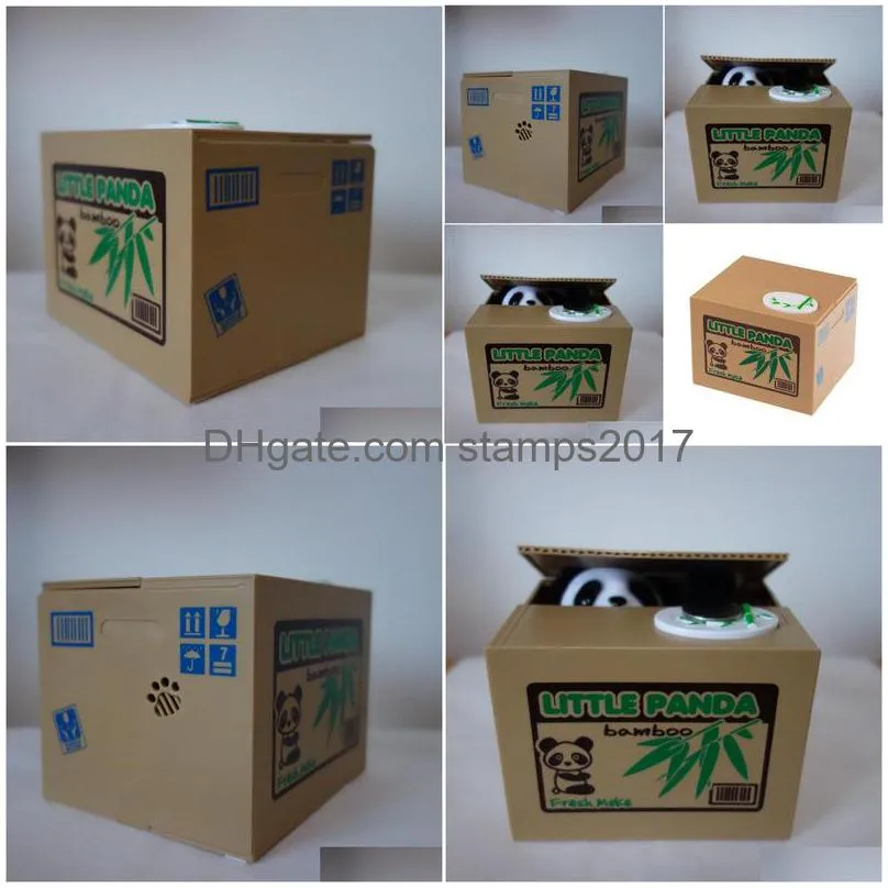 automated panda savings coin bank toy panda money box mischief saving box panda coin bank more fun to play it