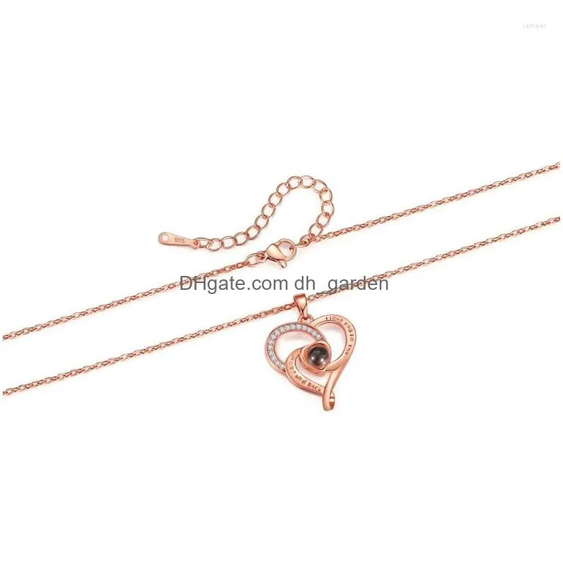 pendant necklaces 100 kinds of i love you language necklace moon fashion micro set heart shaped collar chain