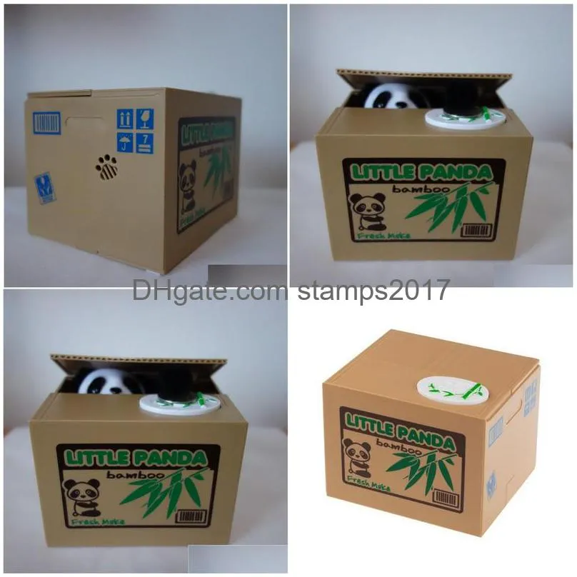 automated panda savings coin bank toy panda money box mischief saving box panda coin bank more fun to play it