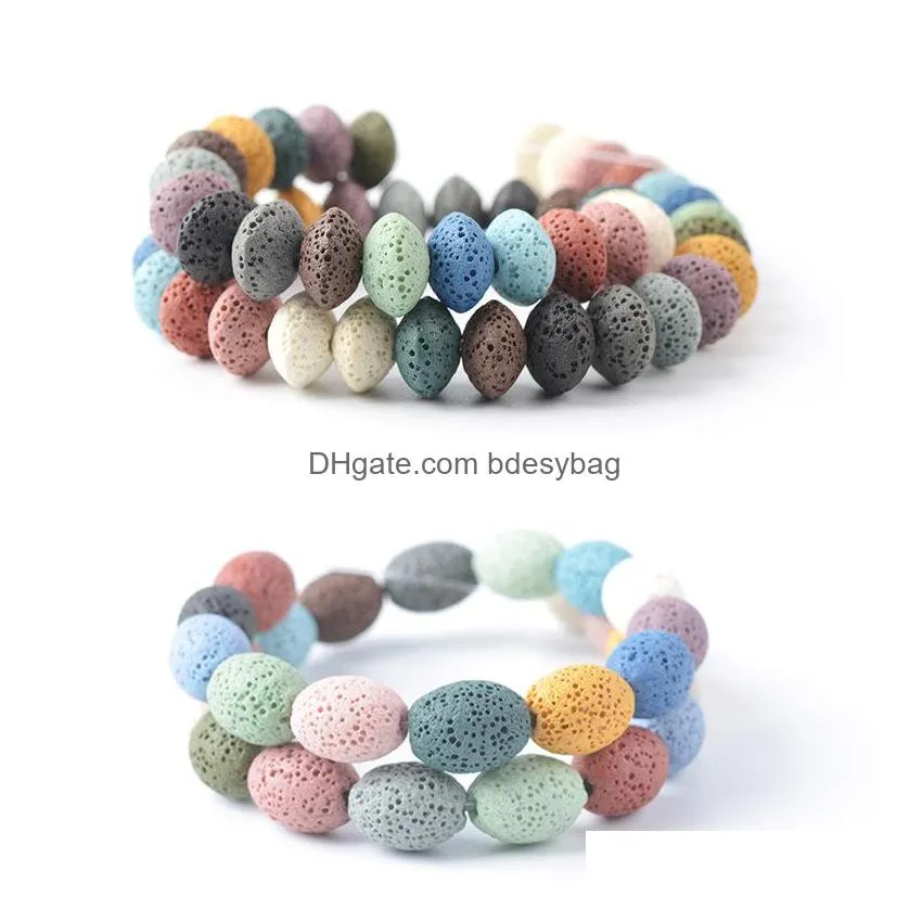assorted volcanic lava stone loose beads diy essential oil diffuser charm bracelets jewelry making accessories