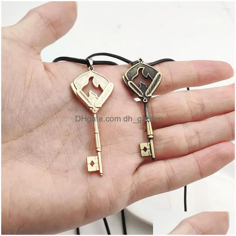 pendant necklaces game tears of themis cosplay necklace luke pearce key vintage for women men choker jewelry accessories