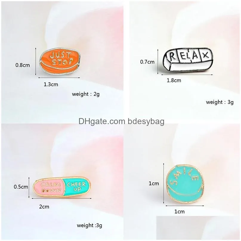 just stop enamel lapel pins jewelry cartoon student backpack  accessory button broach girl pin badge