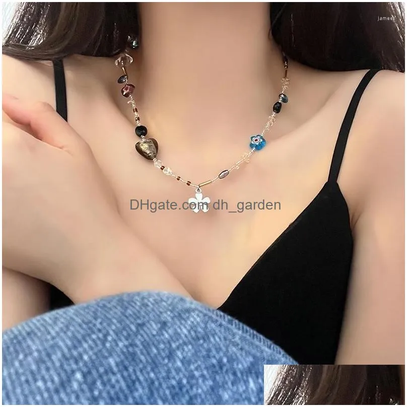 chains white moonstone fringed zircon necklace womens ins niche set highend sense collarbone chain accessories 2023 trend