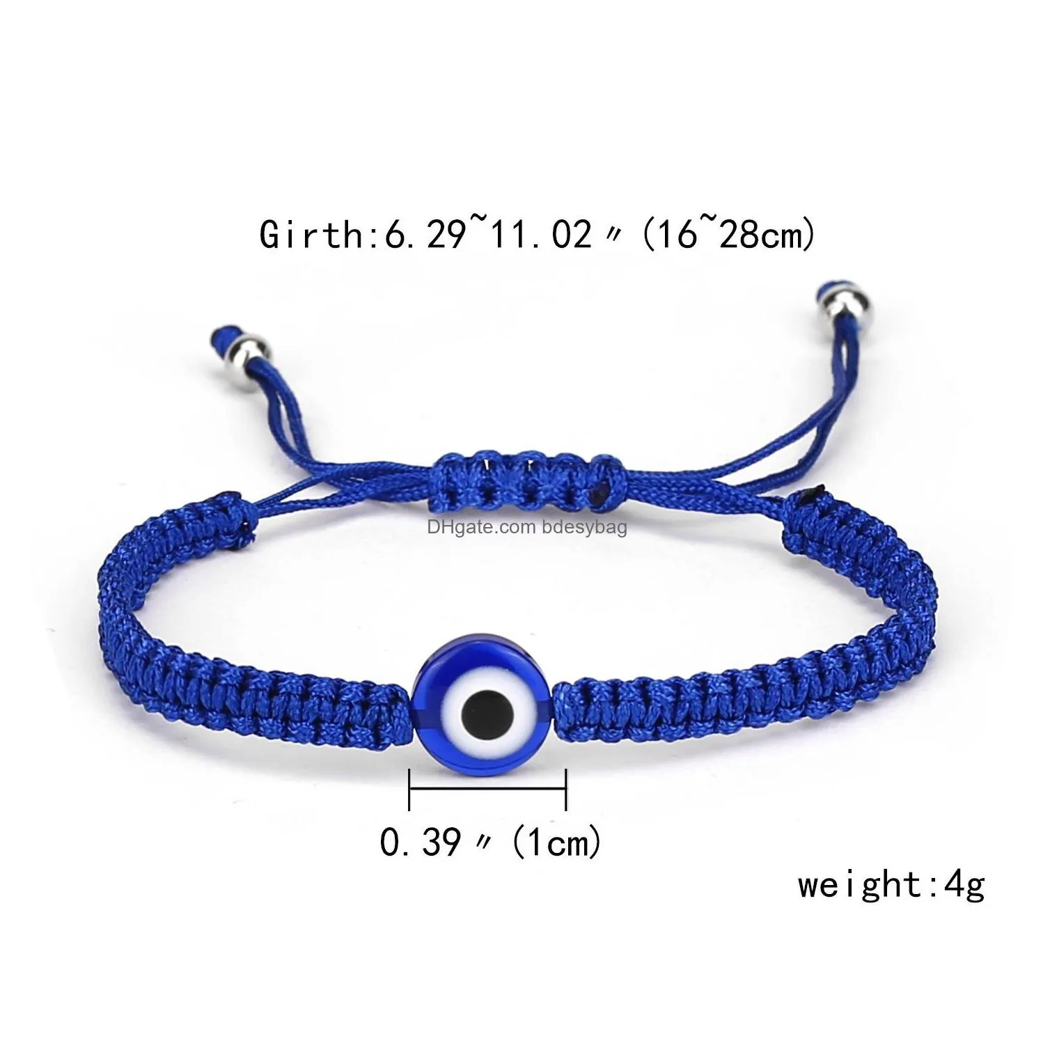 blue evil eye charm braided rope chains bracelets for women men turtle elephant hamsa hand charm red string bangle fashion jewelry