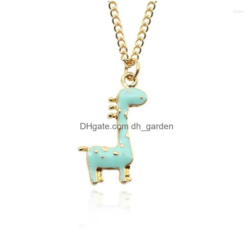 pendant necklaces europe and the united states selling fashion spotted giraffe necklace personality super cute animal drop oil