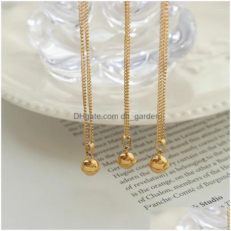 pendant necklaces small bell necklace collarbone chain stainless steel chocker friends party 2023 jewelry dropship suppliers