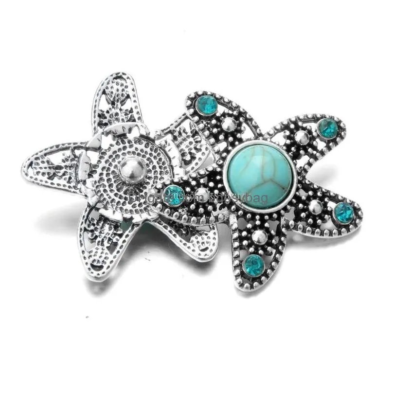 noosa turquoise stone ginger snap chunks tortoise starfish 18mm snap buttons diy snap bracelet jewelry gift