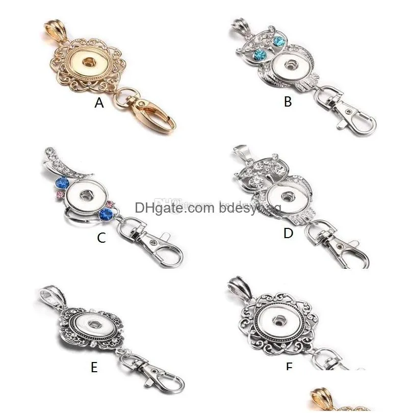noosa snap button key rings jewelry beautiful gold snap keychains crystal 18mm snaps buttons lanyard keyring for women