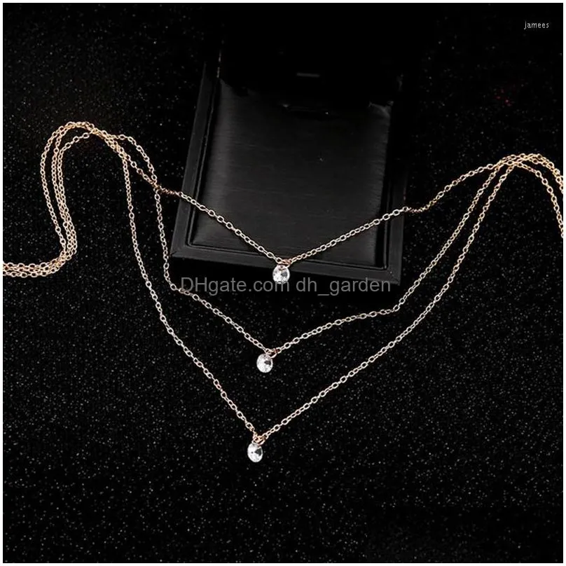 chains multilayer chain crystal choker necklaces for women simple necklace body jewelry accessory kolye