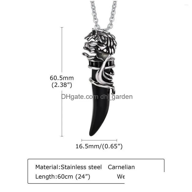 pendant necklaces mens black ox horn rock punk gothic style animal collar to him fashion gifts jewelry