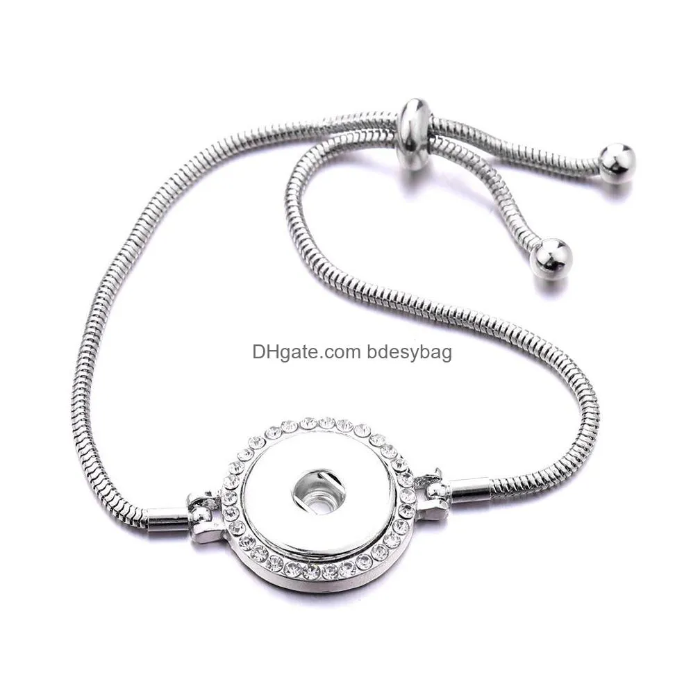 silver gold snaps bracelet jewelry rhinestone infinity fit 18mm ginger snap buttons chunk charm wristband