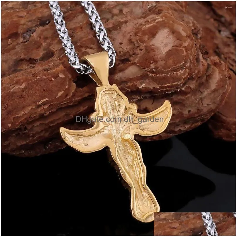 pendant necklaces premium religious belief jesus retro  necklace nordic mens gold cross amulet fashion punk jewelry accessories