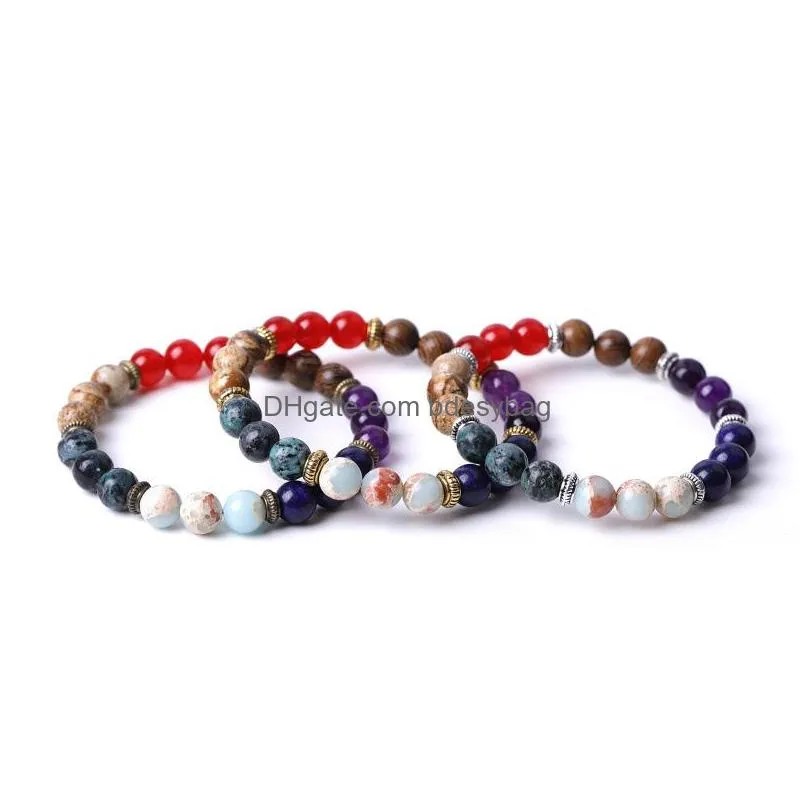 mix and match assorted lots stone beads bracelet women men yoga hand string jewelry friendship gift